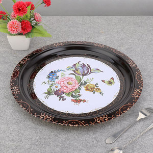 Elegant Style Dinner Plate Round <strong>Tray</strong> Dish Round <strong>Candy</strong> Plate Tin Serving Plate - Product Image 6
