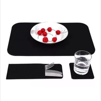 Ensemble de 6 sets de table classiques en feutre de laine absorbant, antidérapants et résistants à la chaleur pour tables en bois