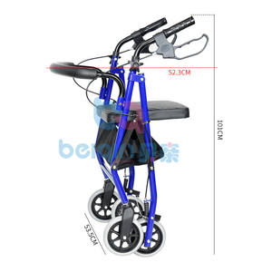 Andador de rolô dobrável leve e conveniente para idosos e deficientes, material de terapia de reabilitação - Product Image 5