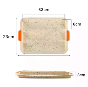 Teglie Antiaderenti Perforate per Baguette Francesi, Vassoio da Forno per <span class=keywords><strong>5</strong></span> Pane, Stampi in Silicone Alimentare per Forno - Product Image 2