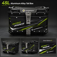 Coffre de moto en aluminium durable, étanche, personnalisé, robuste, verrouillable, 55L, anti-poussière, boîte de rangement universelle, montage léger