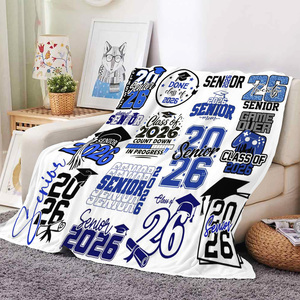 Coperta in flanella personalizzata con nome del laureato, scuola e parole celebrative per la laurea, per la classe del 2026 - Product Image 2