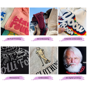 T-shirt uni brodé imprimé surdimensionné de haute qualité 270gsm 100% coton grande taille t-shirt personnalisé pour hommes - Product Image 5