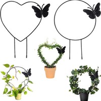 DIHAO Supports de plantes en fer forgé pour jardin, treillis, supports de vigne, supports de fleurs en forme de tortue, cadres de support de pot