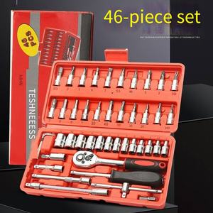 Jeu d'outils à main portable de 46 pièces avec clé à cliquet à poignée en T en acier au chrome-vanadium de 1/4 de pouce, option OEM, garantie de 3 ans, robuste - Product Image 5