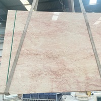 Table d'appoint personnalisée en marbre rose crème avec socle en colonne festonnée, présentoir pour galerie, hôtel, salle d'exposition, mobilier en pierre