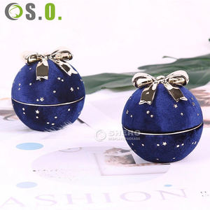 Shero Elegant Luxury Premium Dreamy Starry Velvet Round Jewelry <b>Box</b> with Bow Custom Color Size for <b>Proposal</b> <b>Ring</b> - Product Image 5