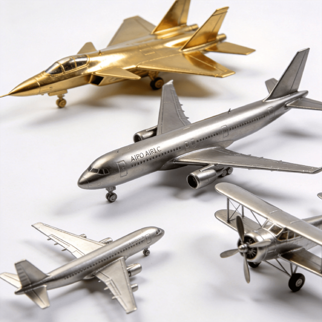 OEM ODM Custom Cast Brass Metal Aircraft Model Airplane Models CNC Machined Prototype Scale Precision Die Cast Aluminum Factory