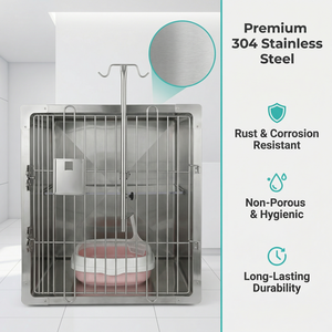 La soluzione definitiva per gli ospedali veterinari, un ambiente sicuro e molto spazioso con la nostra gabbia in acciaio inossidabile per gatti di alta qualità. - Product Image 2
