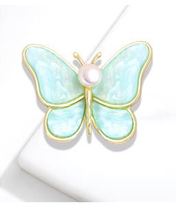 Broche Papillon en Alliage avec Panneau de Perles, Broche Insecte Papillon en Perles - Product Image 4