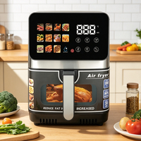 Friteuse numérique moderne en acier inoxydable avec prise standard UE-UK-US, grande capacité, tiroir à frites amovible et grille pour voiture et camping-car