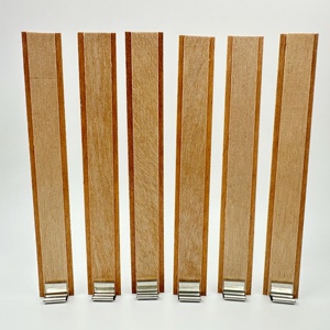 Mèches de bougies en bois à double couche, noyau en bois naturel sans fumée avec base métallique pour la fabrication artisanale de bougies DIY - Product Image 3