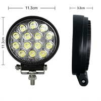 Lumière de travail ronde LED fine de 4,5 pouces 42W, étanche IP67, 12-48V, lampe auxiliaire de conduite, tout-terrain, voiture, camion, chariot élévateur, 2800 lumens