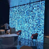 Panneaux muraux en pierre rétroéclairés Lumistone, Agate Bleue, Onyx, pour intérieur, en marbre, agate, cristal, onyx, avec éclairage mural