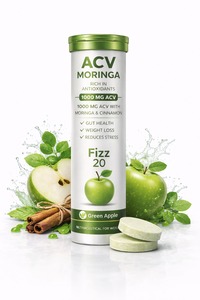 Comprimés effervescents de vinaigre de cidre de pomme OEM 1000mg avec Moringa et cannelle pour la santé intestinale et le soutien du métabolisme, saveur pomme verte - Product Image 5