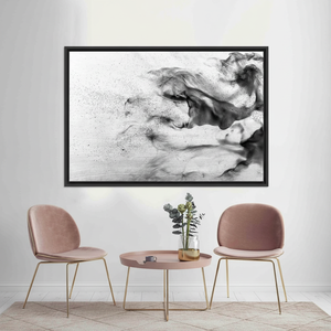 Abstract Gray Smoke Canvas Print: Modern Minimalist Wall Art,<b>BLACK</b> <b>FRAMED</b> CANVAS - Product Image 3