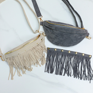 Wholesale Personalized Custom Logo Fringe Fanny Pack Women's Suede Chest Bag Fashion Waist Crossbody Bag - Product Image 4