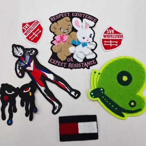 HMJ بالجملة شارات الشينيل والتطريز المخصصة بالشعار، قابلة للكي والخياطة، شارات زخرفية للملابس والجاكيتات والقبعات والجينز - Product Image 6