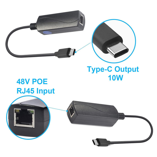DC5v 10W RJ45 to Type-C Network Card
