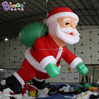 Père Noël gonflable géant LED pour Noël, Père Noël grimpeur pour décoration extérieure de jardin