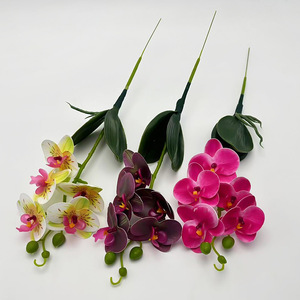 Orchidée Phalaenopsis artificielle Paulon à 5 fleurs, 47 cm de haut, pour la photographie de mariage, la décoration de la maison - Product Image 2