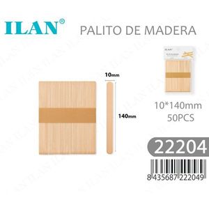 Bastoncini di legno ILAN 10x140mm 50 pezzi per artigianato e fai da te - Product Image 1