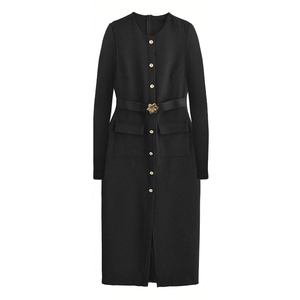 Robes élégantes sans manches à col rond et taille cintrée pour femmes, couleur unie, tendance - Product Image 6