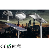 IP65 tout en un lampadaire solaire 8000 lumens installation de 8 à 9 mètres avec fonction de temps/télécommande/capteur en option utilisant dans la ville du parc