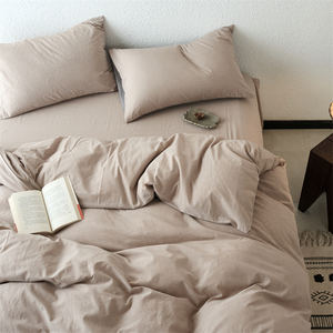 1ชิ้นผ้าฝ้ายบริสุทธิ์ย้อมสบายกระเป๋าบ้านเตียงผ้าลินินเดียวผ้านวมคลุมผ้านวมผ้าฝ้ายซักทึบ1ชิ้น - Product Image 3