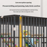 Vente en gros de cages pliables à double couche pour canaris et calopsittes, volières métalliques portables pour oiseaux, design à 3-4 portes, boîte d'élevage détachable, finition poudrée
