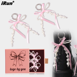 <span class=keywords><strong>IRun</strong></span> Custom Cute Y2K Boots Accesorios Faux Pearl Beads Pink Silk Satins Bowknot Shoe Decoration para regalo de Festival - Product Image 1