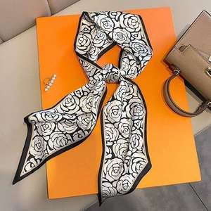 Écharpe carrée musulmane en <span class=keywords><strong>laine</strong></span>, nouveau style printemps-été, assortie à une chemise, ruban, ceinture multifonctionnelle, attache-cheveux, écharpe imprimée haut de gamme - Product Image 2