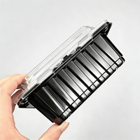 Conteneur d'emballage en PET noir en gros avec couvercle transparent pour légumes frais, champignons, fruits – Boîte alimentaire en plastique pour présentation en marché