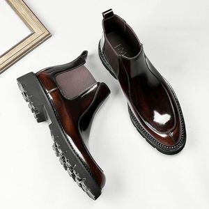 High Quality Munk Shoes Lace-Up Closure <b>Pointed</b> <b>Toe</b> Anti-Slip Breathable Lightweight Patchwork Pattern Men's Business Casual - Product Image 3