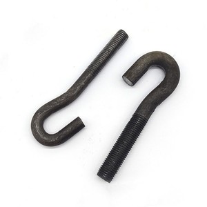 Pernos de anclaje tipo J OEM para cimentación de construcción de acero galvanizado en caliente con tratamiento superficial de zinc tornillo de tierra en pulgadas