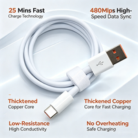 Câble USB vers Type-C à charge rapide, transfert de données 480 Mbps, résistant, capacité de charge de 5 kg, pour la charge et la synchronisation des données Android et iPhone, 2-en-1