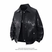 Veste d'hiver décontractée pour homme avec logo personnalisé, poignets larges et amples, fermeture éclair - une veste élégante pour les jeunes