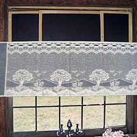 Mode moderne café boutique Crochet dentelle Tube rideaux 150x35cm ignifuge pleine lumière ombrage Style Jacquard