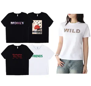 Custom T-Shirt Women OEM Drop Shoulder Plain Oversized Cotton Tees for Loose Fit branded t-shirts