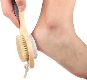 Planche à récurer les pieds multifonctionnelle en bois de Lotus <span class=keywords><strong>lime</strong></span> en bambou pierre ponce brosse de Massage à la chaux dissolvant de callosités de la peau morte - Product Image 5