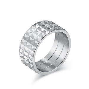 yunnique retro punk hip-hop exaggerated diamond pattern <b>titanium</b> steel <b>ring</b>, unisex trendy niche personal jewelry - Product Image 5