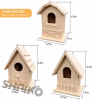 Nichoir en bois brut personnalisé en gros - Ornement de jardin suspendu et mangeoire extérieure pour oiseaux sauvages