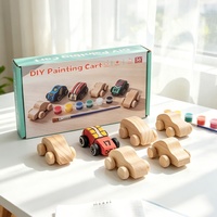 Kit de Pintura de Coche de Madera sin Acabado para Niños, Juguete Creativo de Manualidades, Set de Vehículos para Pintar, Juguete Educativo Montessori, OEM ODM