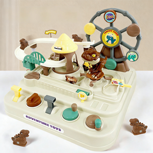 Nuevo diseño de juguete educativo eléctrico para niños, tren de dinosaurios de aventura DIY con pistas, rompecabezas con luces y música para niños - Product Image 1