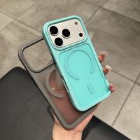 Coques de téléphone portable multicolores magnétiques en TPU+PC, effet mat translucide, sensation peau, pour iPhone 18 17 16 15 14 13 12 Pro Max