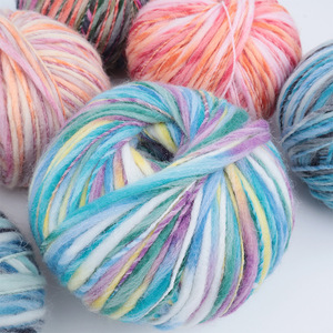 1ply 12 Color 65% Polyester 25% Acrylique 10% Nylon 5% <span class=keywords><strong>Laine</strong></span> mélangée DIY Section Dyed Fancy Big Belly Yarn 50g Ball - Product Image 2