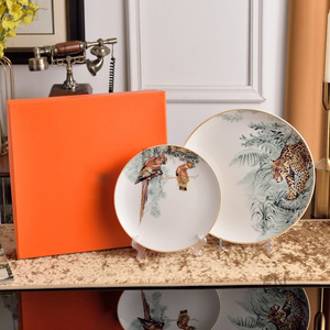 Hot Sale Nordic Luxury Restaurant <b>Dinner</b> Plates <b>Set</b> Customizable <b>White</b> and Blue Porcelain with Gift Box - Product Image 1