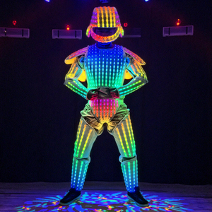 Traje de armadura con luz LED Control remoto colorido traje de caballero espacial Bar puesta en escena Halloween Cosplay DJ traje ropa - Product Image 2