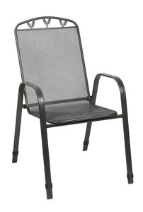 Fauteuil de jardin moderne en fer <span class=keywords><strong>anthracite</strong></span> avec assise et dossier en treillis métallique, empilable, durable, de qualité commerciale, confortable et imperméable pour parc - Product Image 4