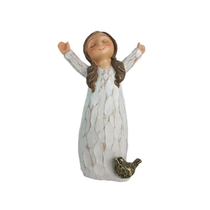 KuiSheng Kerajinan Malaikat Patung Ruang Tamu Kamar Tidur Dekorasi Figurines Hadiah untuk Outdoor dan Indoor